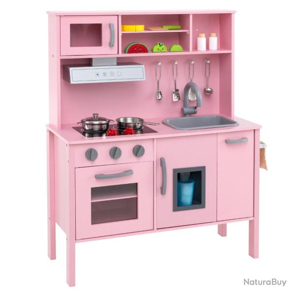 Cuisine enfants 72 x 30 x 90 cm avec �vier rangement et accessoires ambiance moderne en MDF rose 20