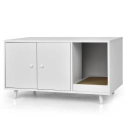 Maison de toilette pour chats multifonctionnelle 90 x 50 x 50 cm avec griffoir style moderne en MDF