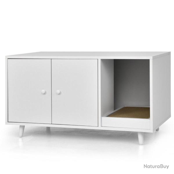 Maison de toilette pour chats multifonctionnelle 90 x 50 x 50 cm avec griffoir style moderne en MDF