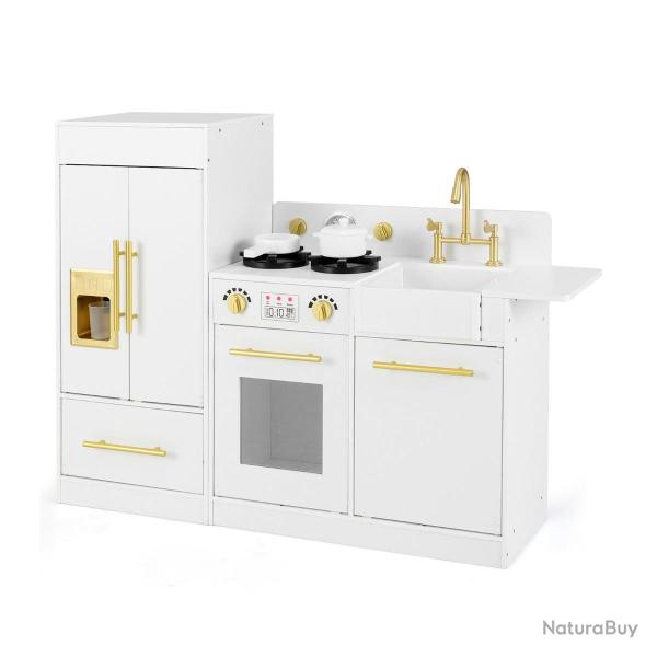 Ensemble jeu de cuisine enfant modulable 70,5 x 30 x 72 cm incluant r�frig�rateur et accessoires de