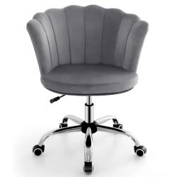 Fauteuil de bureau &agrave; roulettes 69 x 64 x 74,5-84 cm assise ergonomique pivotante design en velours