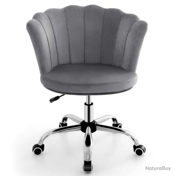 Fauteuil de bureau � roulettes 69 x 64 x 74,5-84 cm assise ergonomique pivotante design en velours