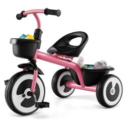 Tricycle pour tout-petits 75 x 46 x 60 cm avec si&egrave;ge r&eacute;glable et paniers de rangement style moderne