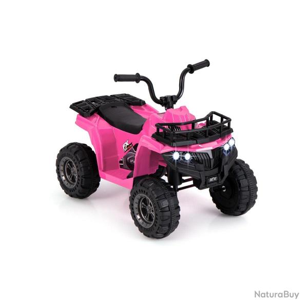 Quad �lectrique pour enfants 74,93 x 45,72 x 55,88 cm avec lecteur MP3 et phares led tendance en pp