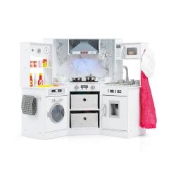Cuisine de jeu en bois pour enfants angle 102 x 51 x 85 cm avec effets sonores et lumineux moderne