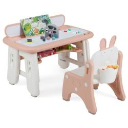 Ensemble table et chaise pour enfants 80 x 50 x 45-55 cm usage ludique et &eacute;ducatif style moderne en