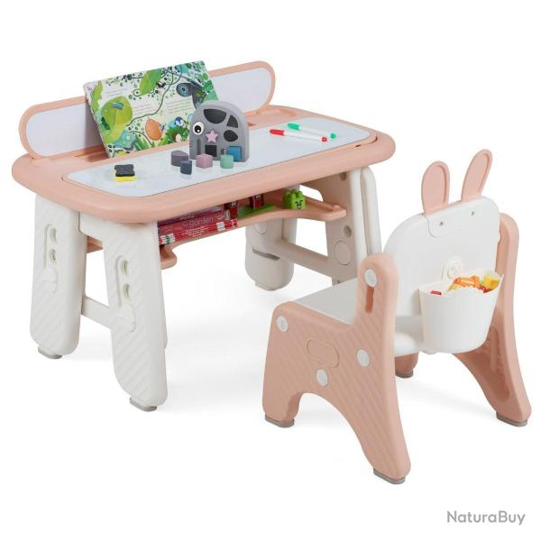 Ensemble table et chaise pour enfants 80 x 50 x 45-55 cm usage ludique et �ducatif style moderne en