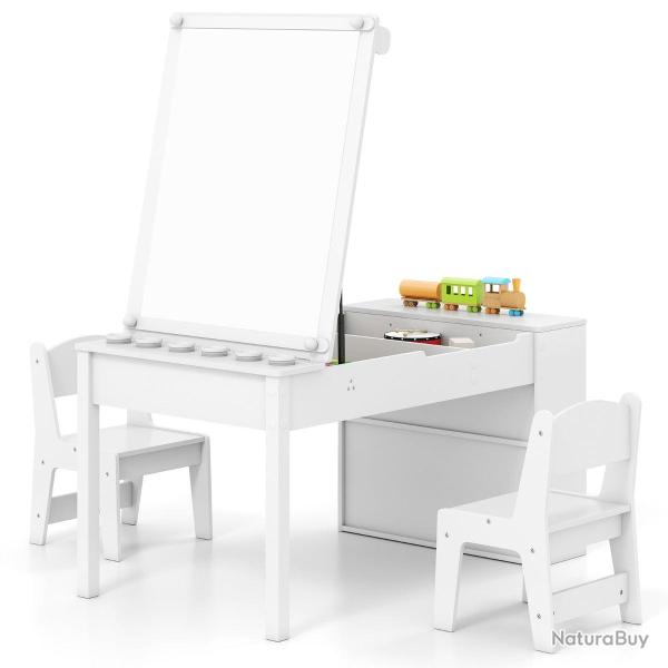 Ensemble de table d'activit� avec plateau r�glable 109 x 60 x 55 cm pour enfants angle de rangement