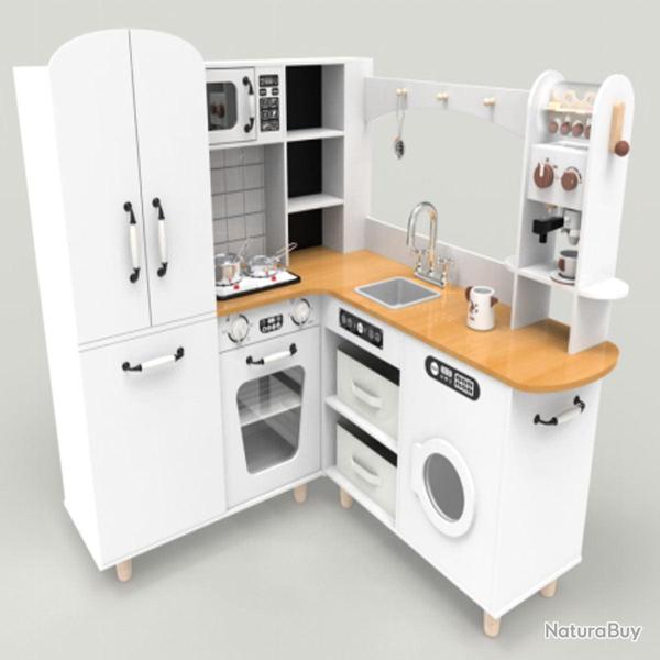 Cuisine d'angle pour enfants avec r�frig�rateur et accessoires 96 x 91 x 105 cm exp�rience immersiv