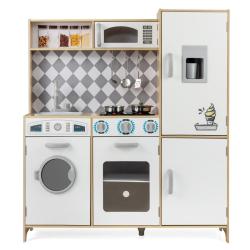 Cuisine de jeu pour enfants 91 x 30 x 102 cm avec sons et lumi&egrave;re moderne en MDF naturel 20_0018041