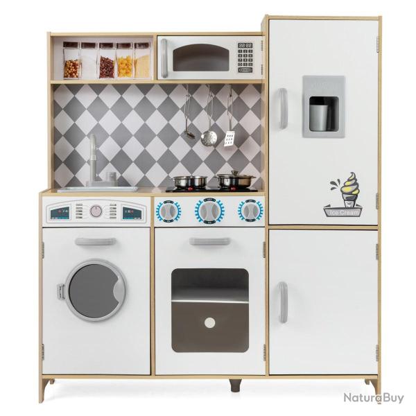 Cuisine de jeu pour enfants 91 x 30 x 102 cm avec sons et lumi�re moderne en MDF naturel 20_0018041