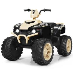 Quad &eacute;lectrique 104 x 67 x 74 cm pour enfants 3-7 ans avec d&eacute;marrage lent et musique en PP jaune 20