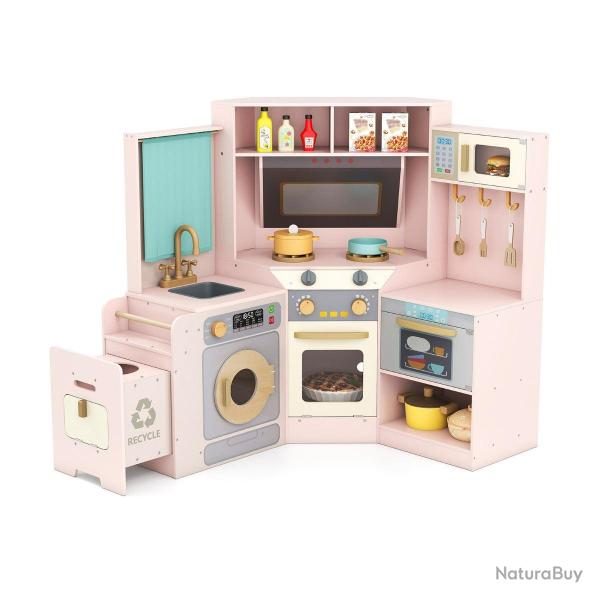 Cuisine d'angle interactive pour enfants 118 x 59 x 93 cm avec lumi�res et sons design moderne en M