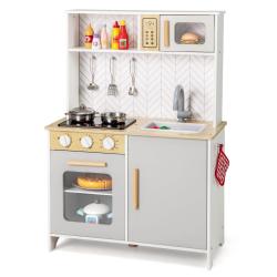 Cuisine de jeu en bois pour enfants 60 x 30 x 85 cm sons et lumi&egrave;res ambiance ludique moderne en MD