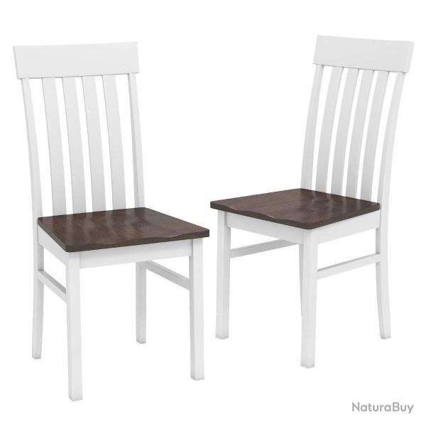 Lot de 2 chaises de salle � manger 44 x 50,5 x 97 cm confort ergonomique style rustique en bois de
