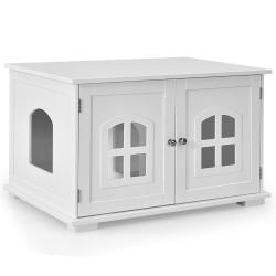 Maison de toilette pour chat 81 x 53 x 49 cm facile &agrave; nettoyer ambiance cosy style moderne en MDF b