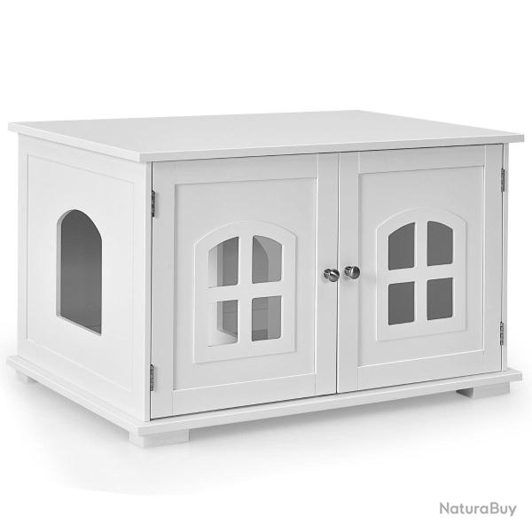 Maison de toilette pour chat 81 x 53 x 49 cm facile � nettoyer ambiance cosy style moderne en MDF b