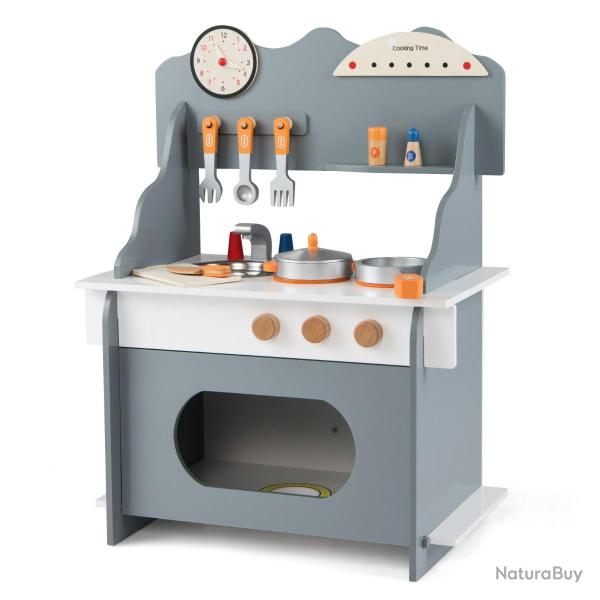 Cuisine jouet pour enfants 52 x 29,5 x 71 cm avec accessoires r�alistes ambiance ludique en bois ma