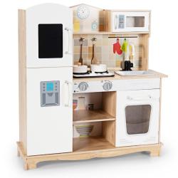 Cuisine pour enfants 81 x 29 x 88,5 cm jeu &eacute;ducatif avec son et lumi&egrave;re style moderne en MDF blanc