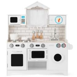 Cuisine pour enfants avec accessoires 78 x 29 x 93 cm design ludique avec rangement en mdf blanc 20