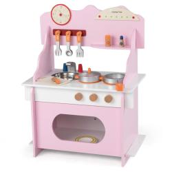 Cuisine en bois jouet pour enfants 52 x 29,5 x 71 cm avec accessoires r&eacute;alistes ambiance ludique en