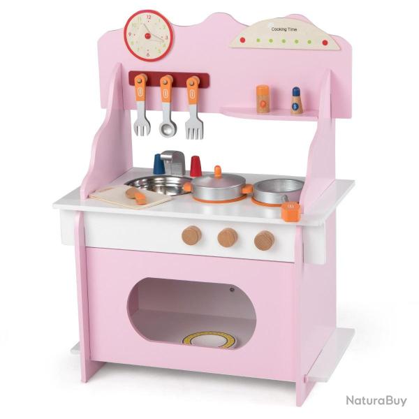 Cuisine en bois jouet pour enfants 52 x 29,5 x 71 cm avec accessoires r�alistes ambiance ludique en