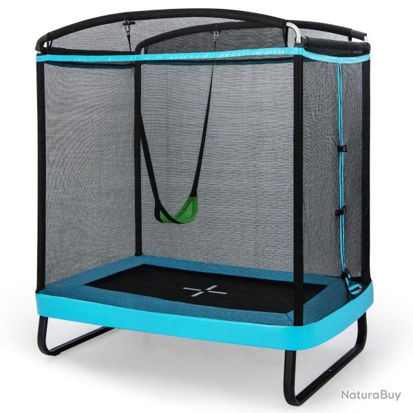 Trampoline 2 en 1 avec balan�oire amovible 190 x 122 x 210 cm hautes performances en m�tal galvanis