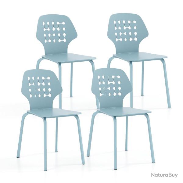 Lot de 4 chaises de salle � manger 44 x 53 x 86 cm confort am�lior� moderne et �l�gantes en PP bleu