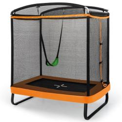 Trampoline et balan&ccedil;oire 190 x 122 x 210 cm s&eacute;curit&eacute; renforc&eacute;e ambiance ludique en m&eacute;tal galvanis&eacute;