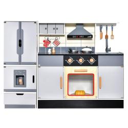 Cuisine enfants avec r&eacute;frig&eacute;rateur 111 x 31,5 x 81,5 cm jouet &eacute;ducatif interactif d&eacute;coratif en mdf