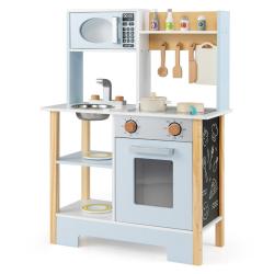 Cuisine jouet enfant 61,5 x 26 x 85 cm avec tableau noir en bois bleu design moderne 20_0021000