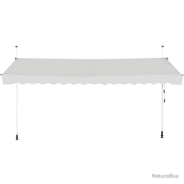 Auvent r�tractable 400 cm hauteur r�glable 200-300 cm avec conception l�g�re et manivelle moderne e