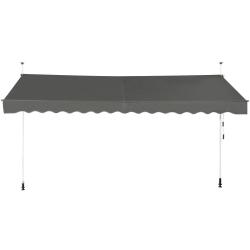 Auvent r&eacute;tractable 400 x 300 cm avec manivelle ajustable design moderne en aluminium gris 20_0021146