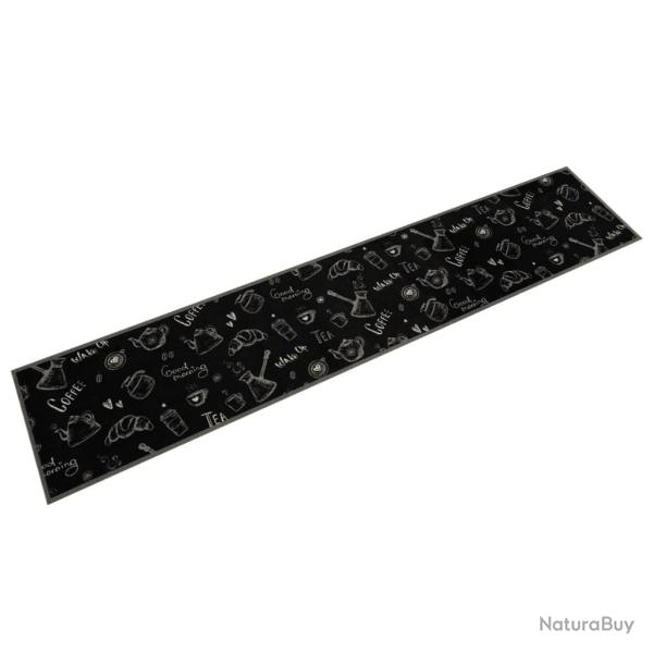 Tapis de cuisine lavable imprim� moderne 300 x 60 cm antid�rapant doux en velours noir 02_0056425