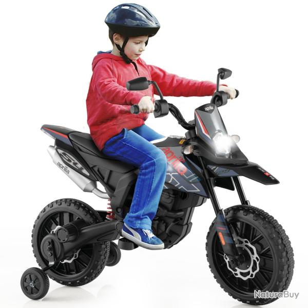 Moto �lectrique enfant 106,5 x 56 x 80 cm avec musique et s�curit� am�lior�e design bleu PP 20_0012