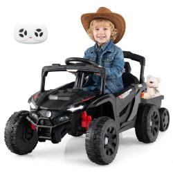 Voiture &eacute;lectrique pour enfant avec remorque amovible 135 x 58,5 x 54 cm contr&ocirc;le parental conforta