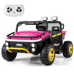 Voiture &eacute;lectrique 2 places pour enfants 133 x 83,5 x 76 cm avec klaxon et musique moderne en PP ro