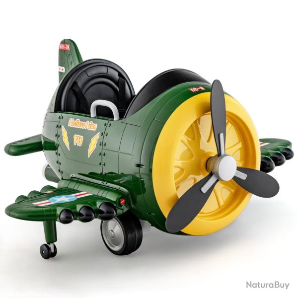 Voiture �lectrique avion pour enfants 124 x 100 x 62 cm contr�le parental t�l�commande design migno