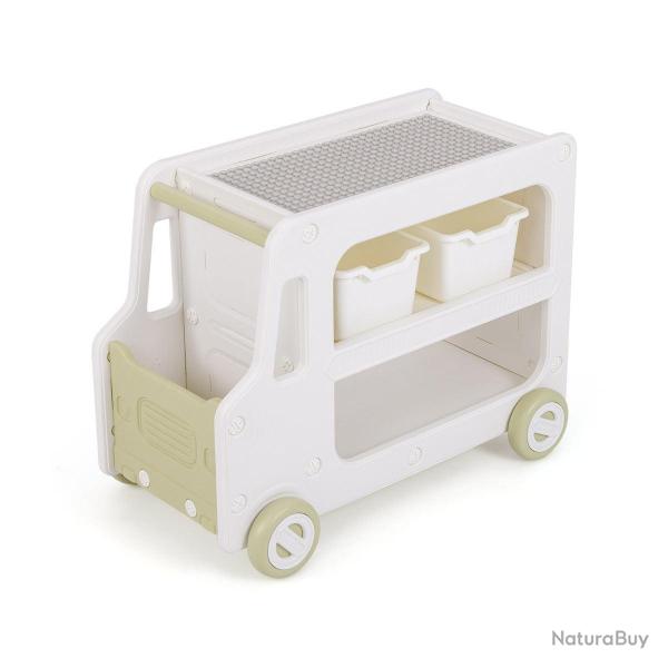 Organisateur de rangement 2 niveaux 73 x 42 x 56 cm multifonctionnel ludique style moderne en HDPE