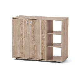 Meuble &agrave; chaussures &agrave; 2 portes 80 x 31 x 64,5 cm avec &eacute;tag&egrave;res r&eacute;glables en ambiance cosy design na