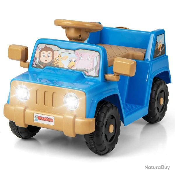 Voiture �lectrique pour enfant 66 x 42 x 40 cm 1 � 2 heures de jeu design moderne en plastique bleu