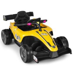 Voiture &eacute;lectrique 12 V pour enfants 127,5 x 73 x 49 cm avec t&eacute;l&eacute;commande et musique moderne en pla