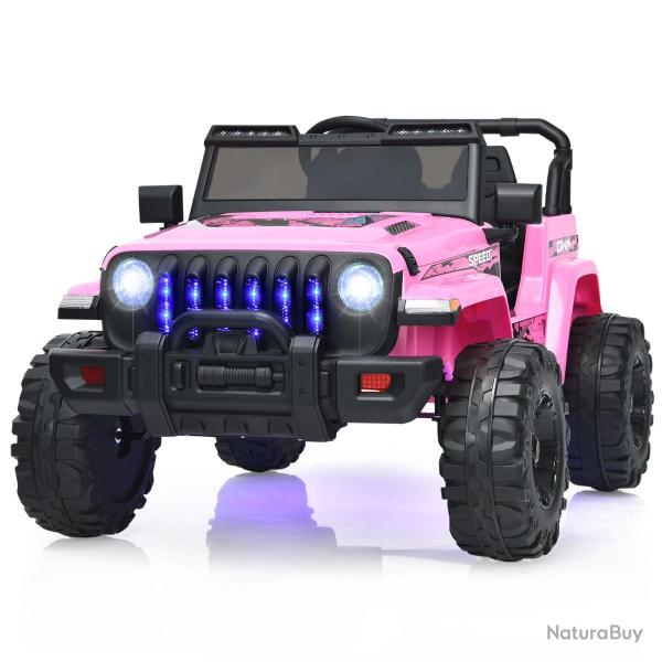 Voiture �lectrique 95 x 56 x 47 cm t�l�commande parentale 2,4G avec musique design rose en PP 20_00