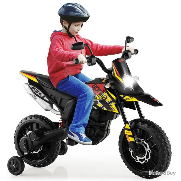 Moto �lectrique pour enfant 106,5 x 56 x 80 cm vitesse 5,5 � 6 km/h avec musique et phare en pp rou