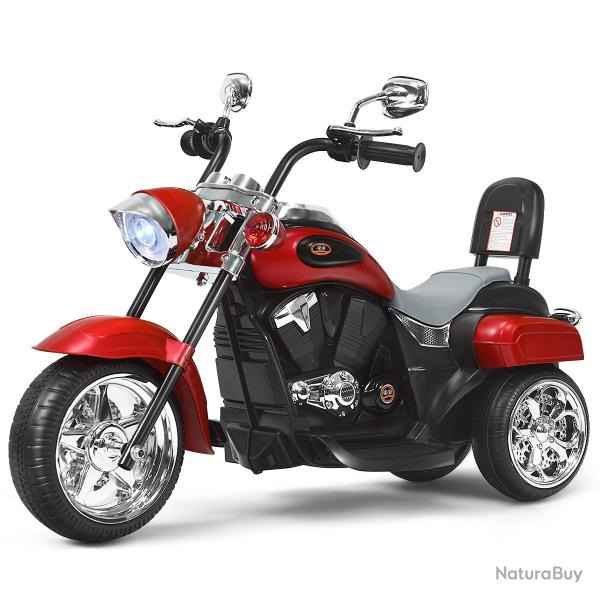 Moto �lectrique chopper pour enfants 91 x 48 x 64 cm marche avant/arri�re stable et confortable en