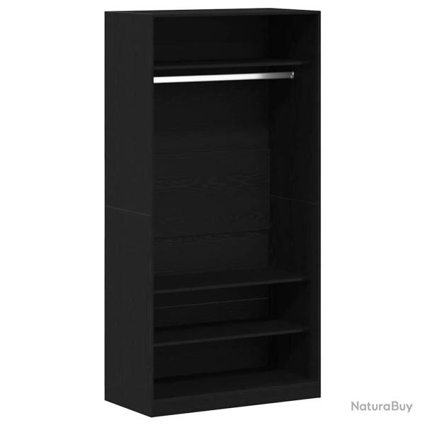 Armoire de rangement 100 x 50 x 200 cm en bois d'ing�nierie ch�ne noir 02_0055891