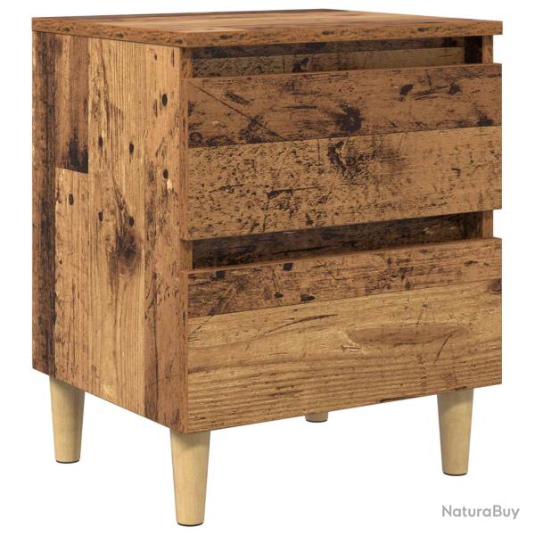 Armoire de lit rustique industriel avec tiroir 40 x 35 x 50 cm en bois d'ing�nierie marron 02_00545