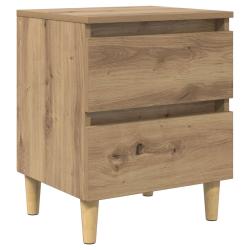 Armoire de lit avec tiroir compacte durable chambre rustique 40 x 35 x 50 cm en bois d'ing&eacute;nierie m