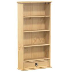 Armoire &agrave; CD multifonctionnelle rangement bureau salon 52 x 17,5 x 103 cm en bois de pin massif 02_