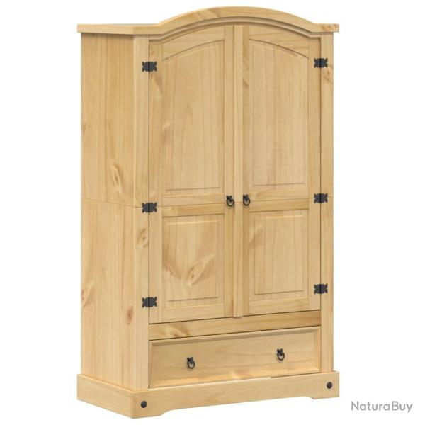 Armoire classique en bois massif pin 101 x 52 x 170 cm grande capacit� rangement rustique en bois m